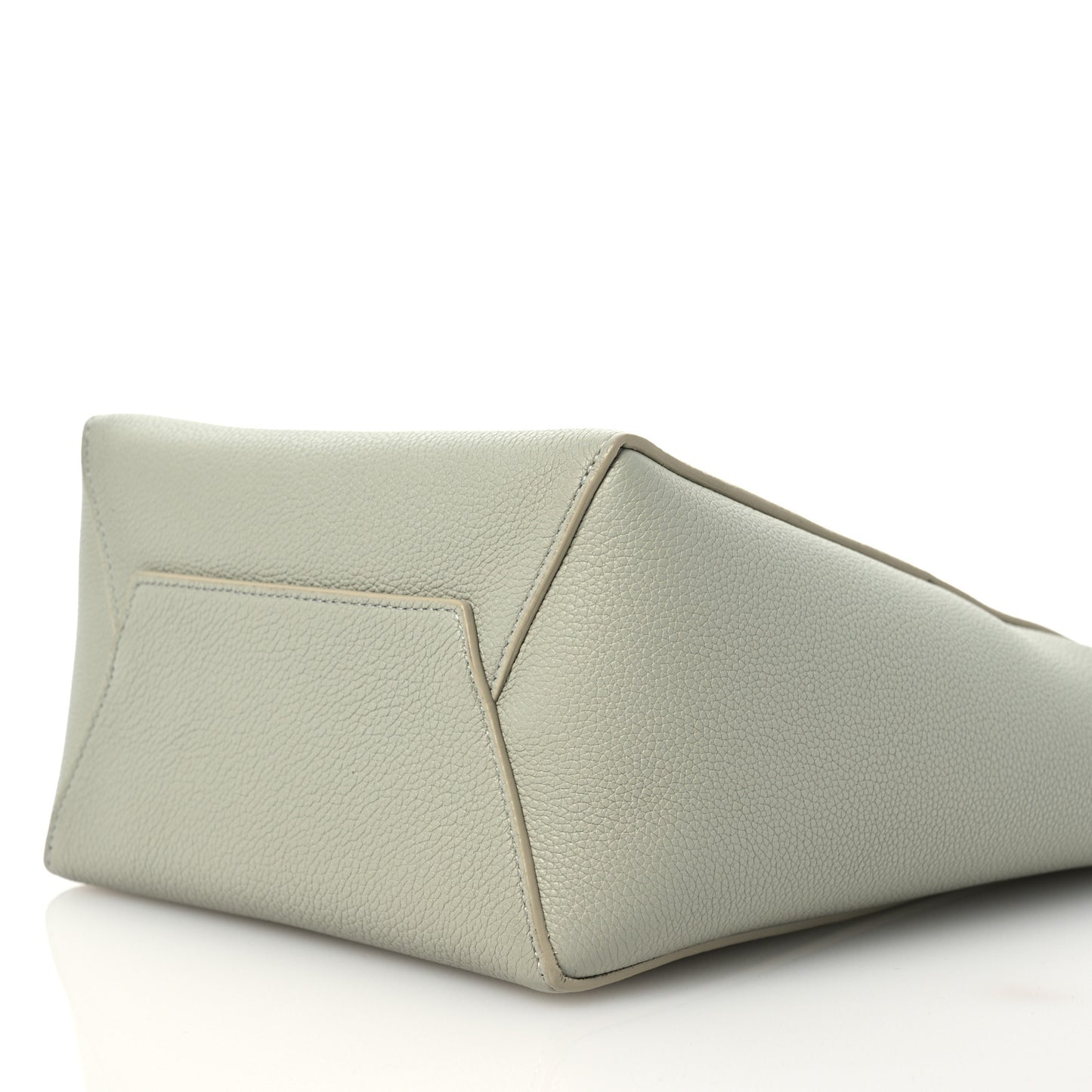 Soft Grained Calfskin Small Sangle Bucket Bag Grey