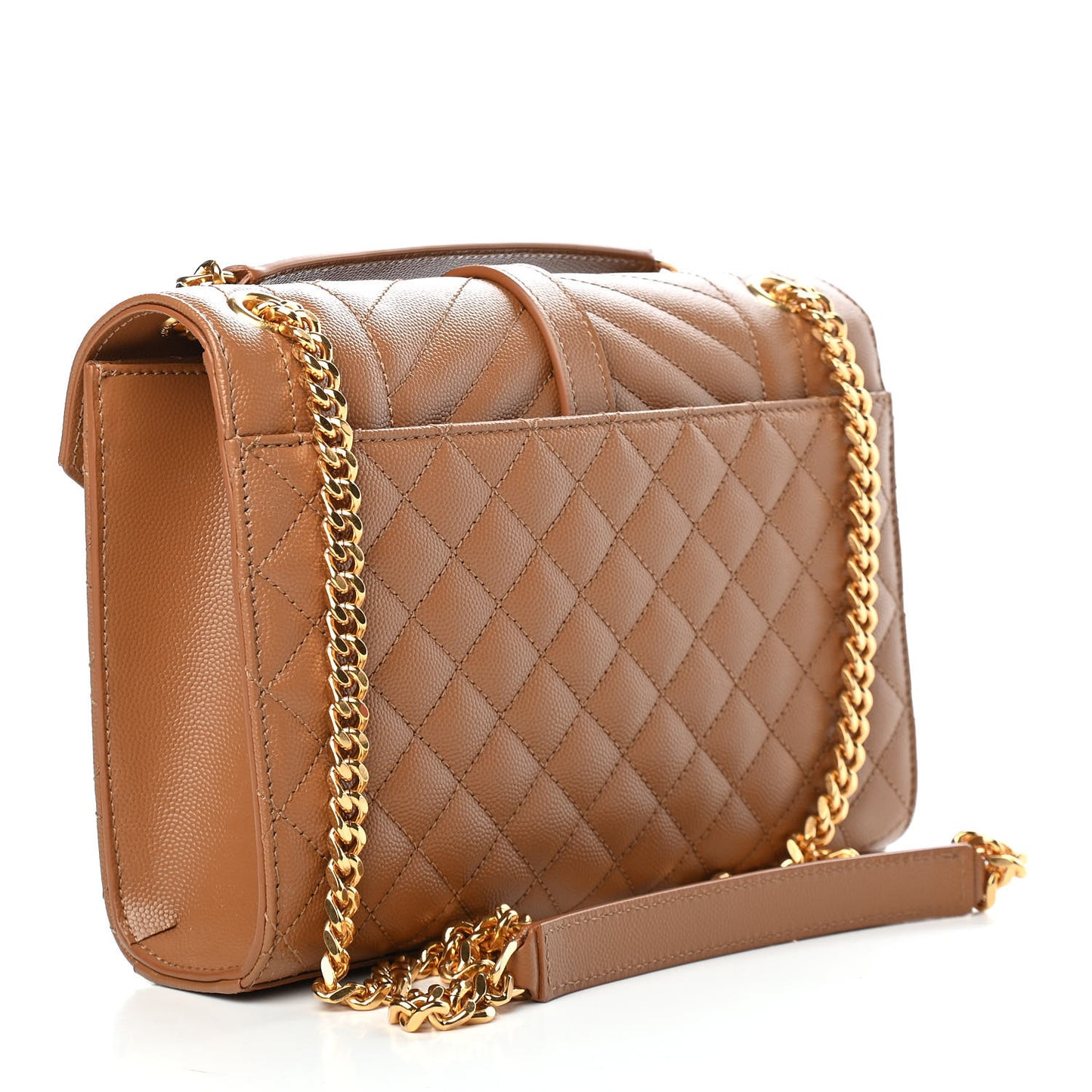 Grain De Poudre Textured Mixed Matelasse Triquilt Medium Monogram Satchel Dune