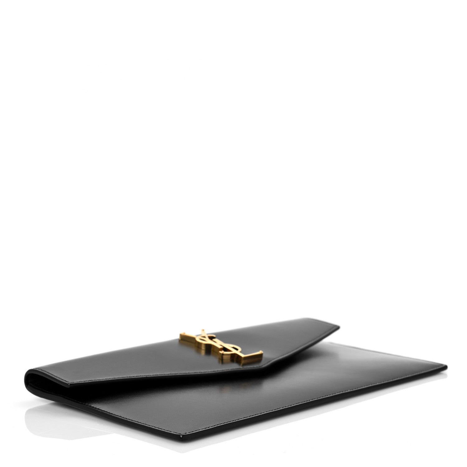 Saint Laurent Smooth Shiny Calfskin Monogram Uptown Pouch Black 7 of 9