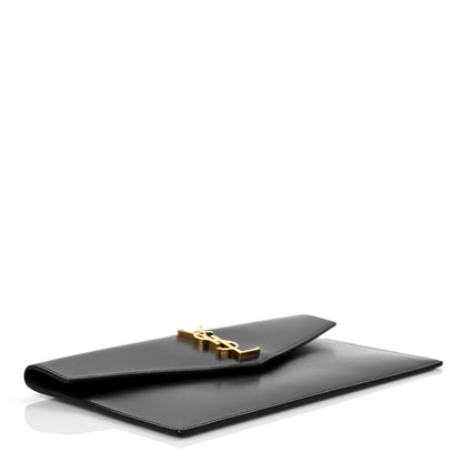 Saint Laurent Smooth Shiny Calfskin Monogram Uptown Pouch Black 7 of 9