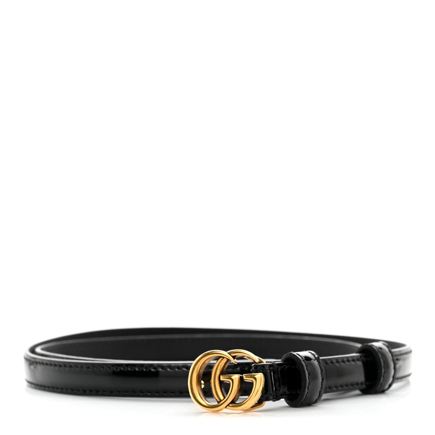 Gucci Patent Double G Thin Belt Black 1 of 6