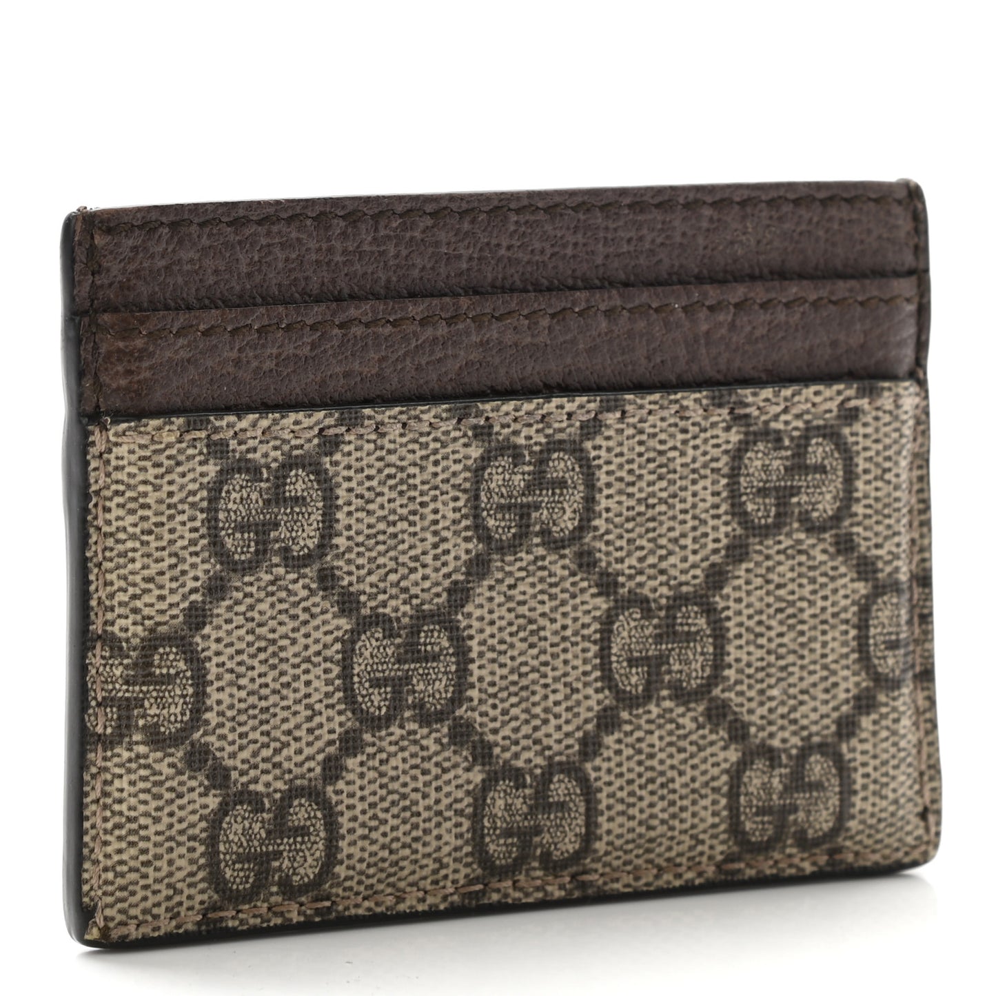 GG Supreme Monogram Ophidia Card Holder Brown