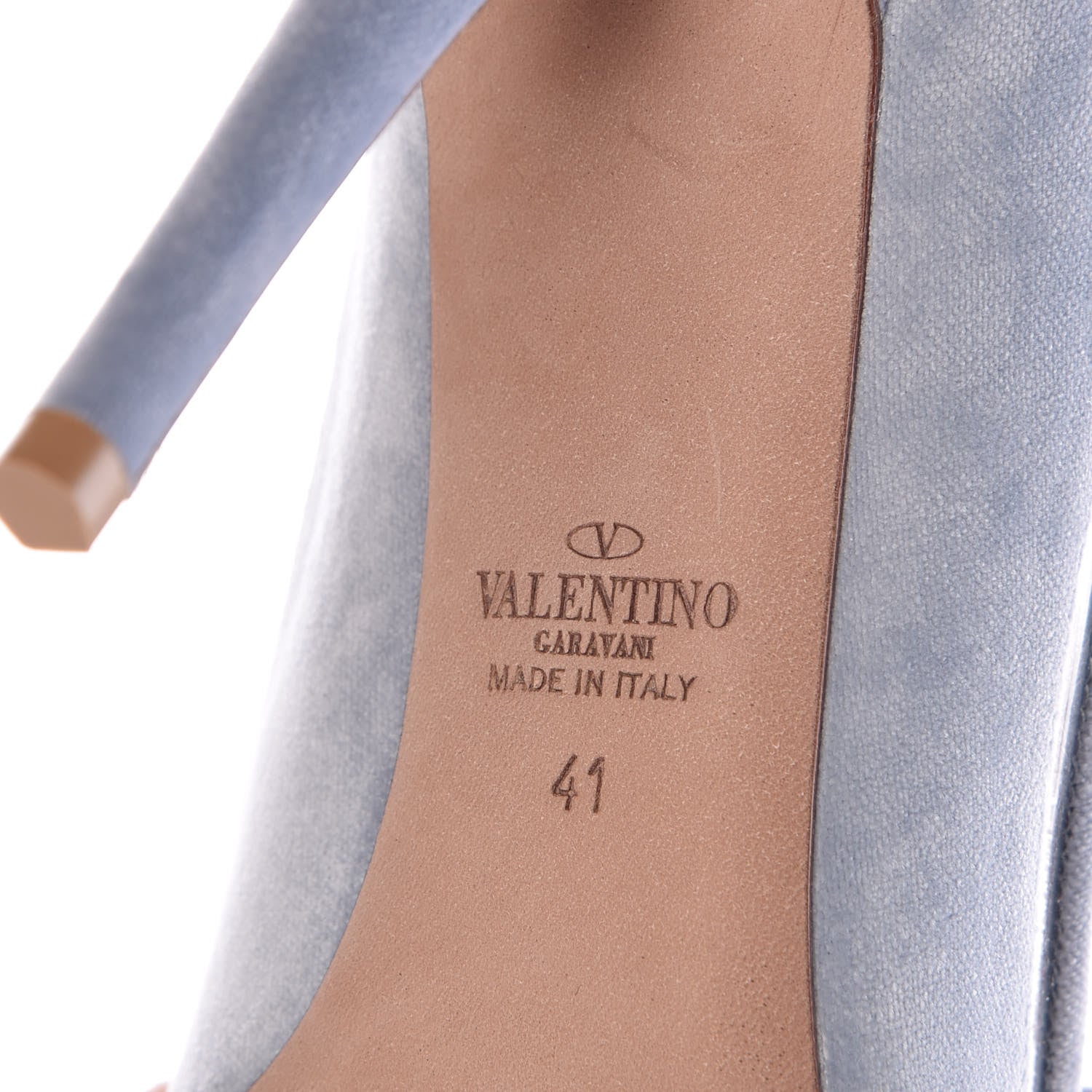 Valentino Garavani Velvet PVC Dollybow Pumps 41 Light Blue 6 of 11