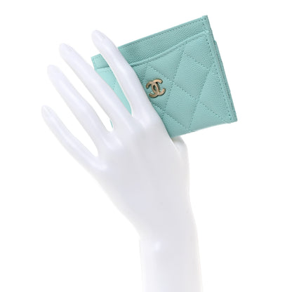 Chanel Caviar Quilted Card Holder Light Blue 2 of 8
