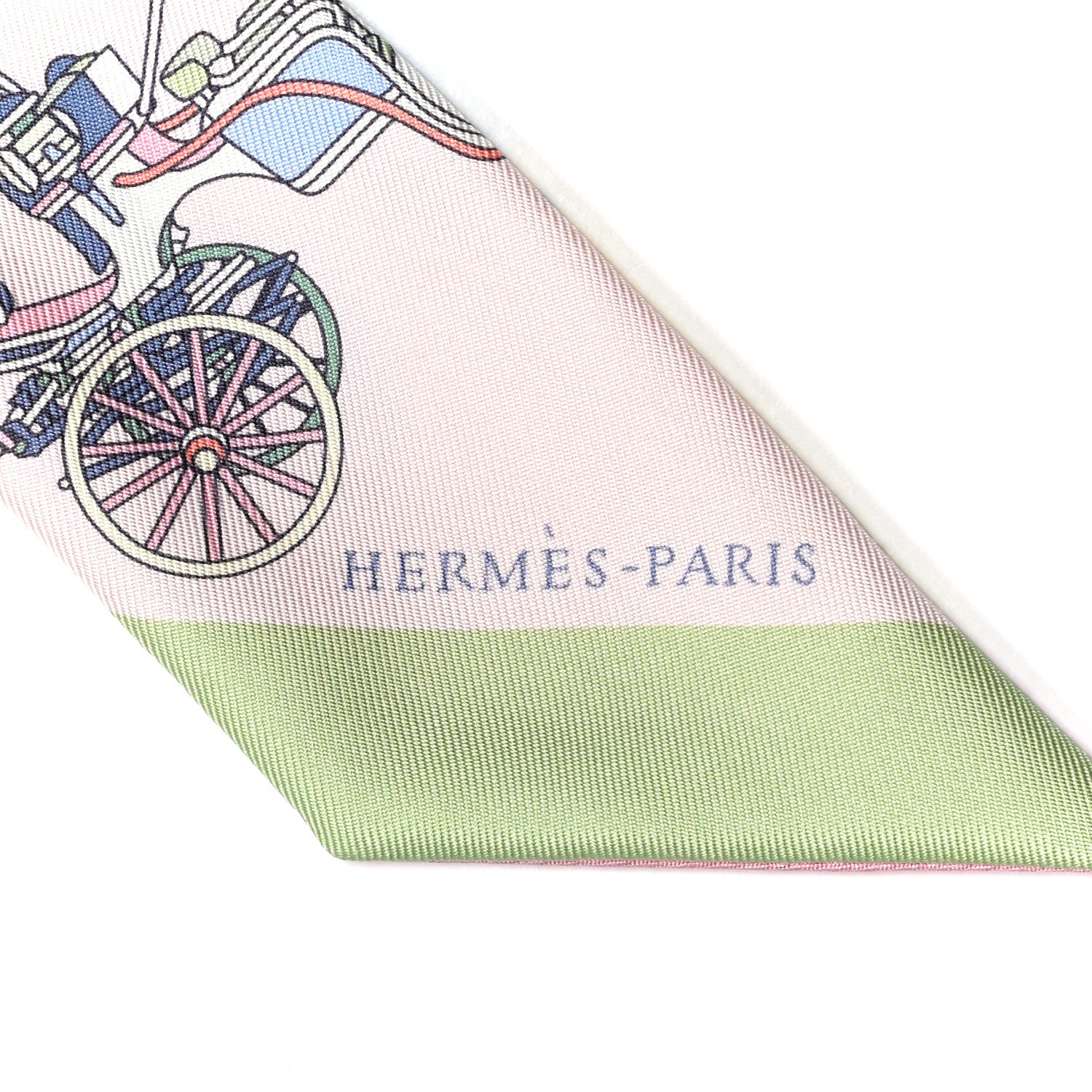 Hermes Silk Les Voitures Exquises Twilly Rose Pale Jaune Pale 2 of 4