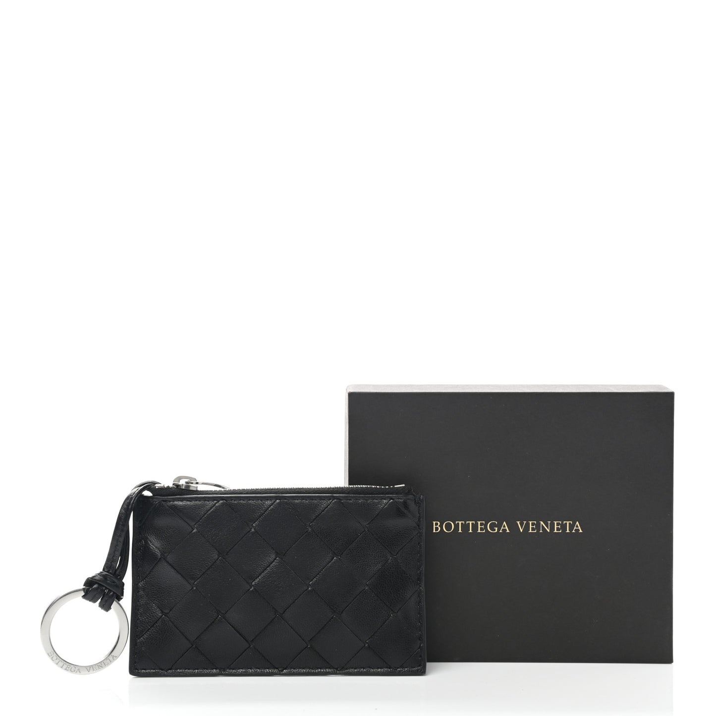 Nappa Intrecciato Key Case Black