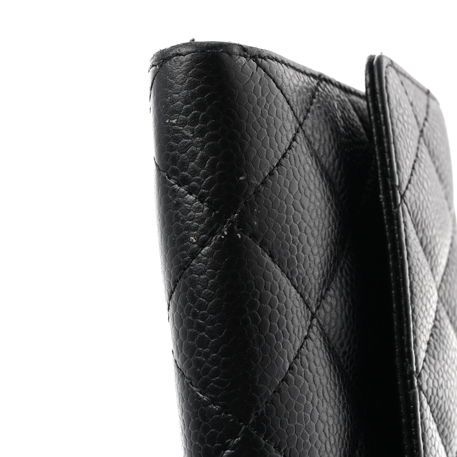 Chanel Caviar Quilted Large Gusset Flap Wallet Black 10 of 11