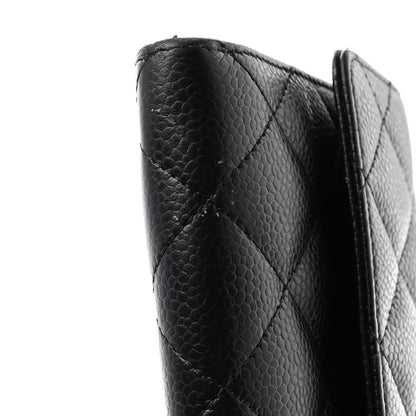 Chanel Caviar Quilted Large Gusset Flap Wallet Black 10 of 11