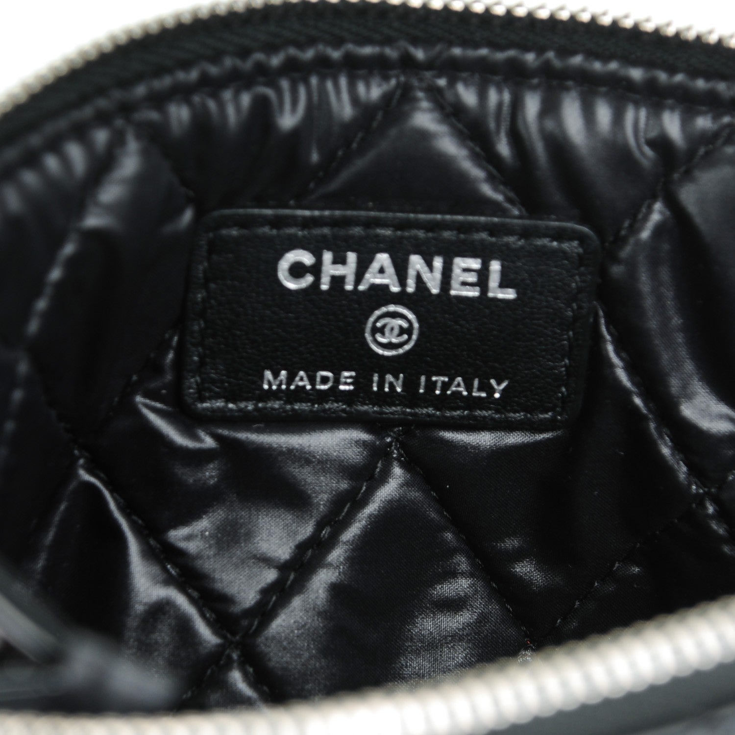 Chanel Patent Quilted Small Cosmetic Case Black 6 of 7