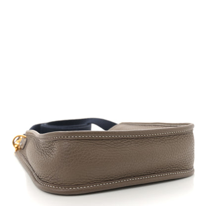 Hermes Taurillon Clemence Amazone Evelyne TPM Etoupe Bleu Indigo 4 of 12