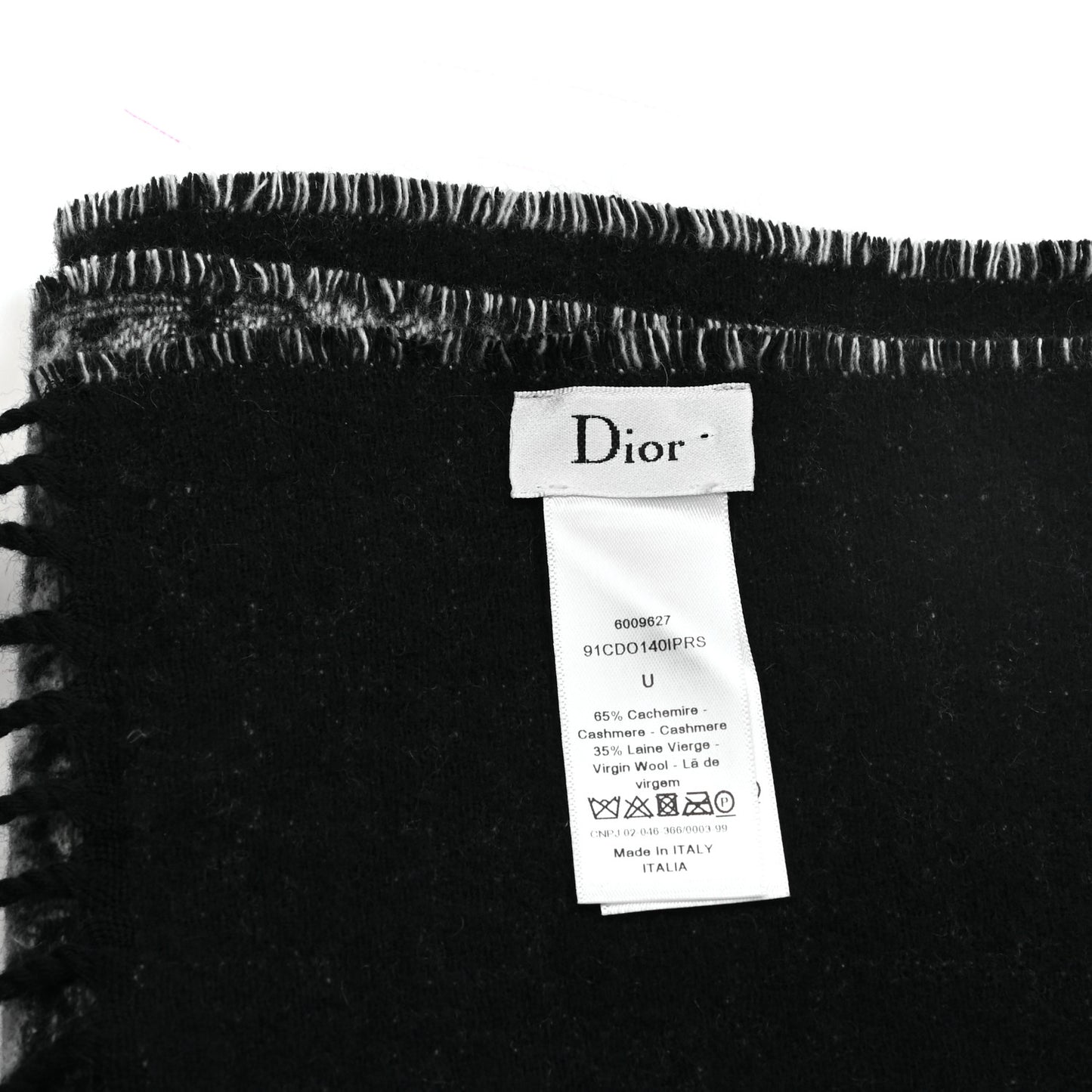 Cashmere Wool CD Oblique Throw Blanket Blue