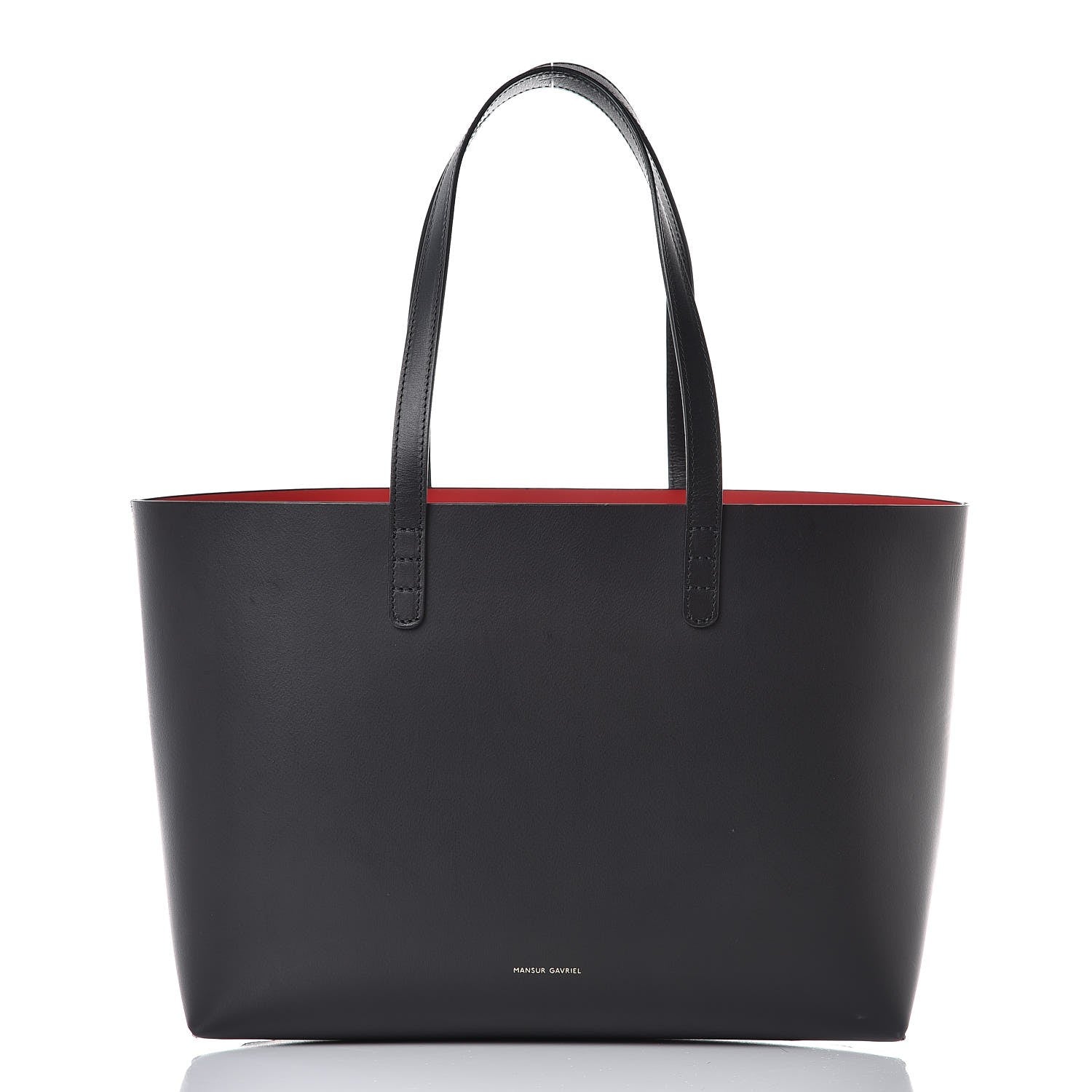 Mansur Gavriel Calfskin Small Shopping Tote Black Flamma 3 of 18