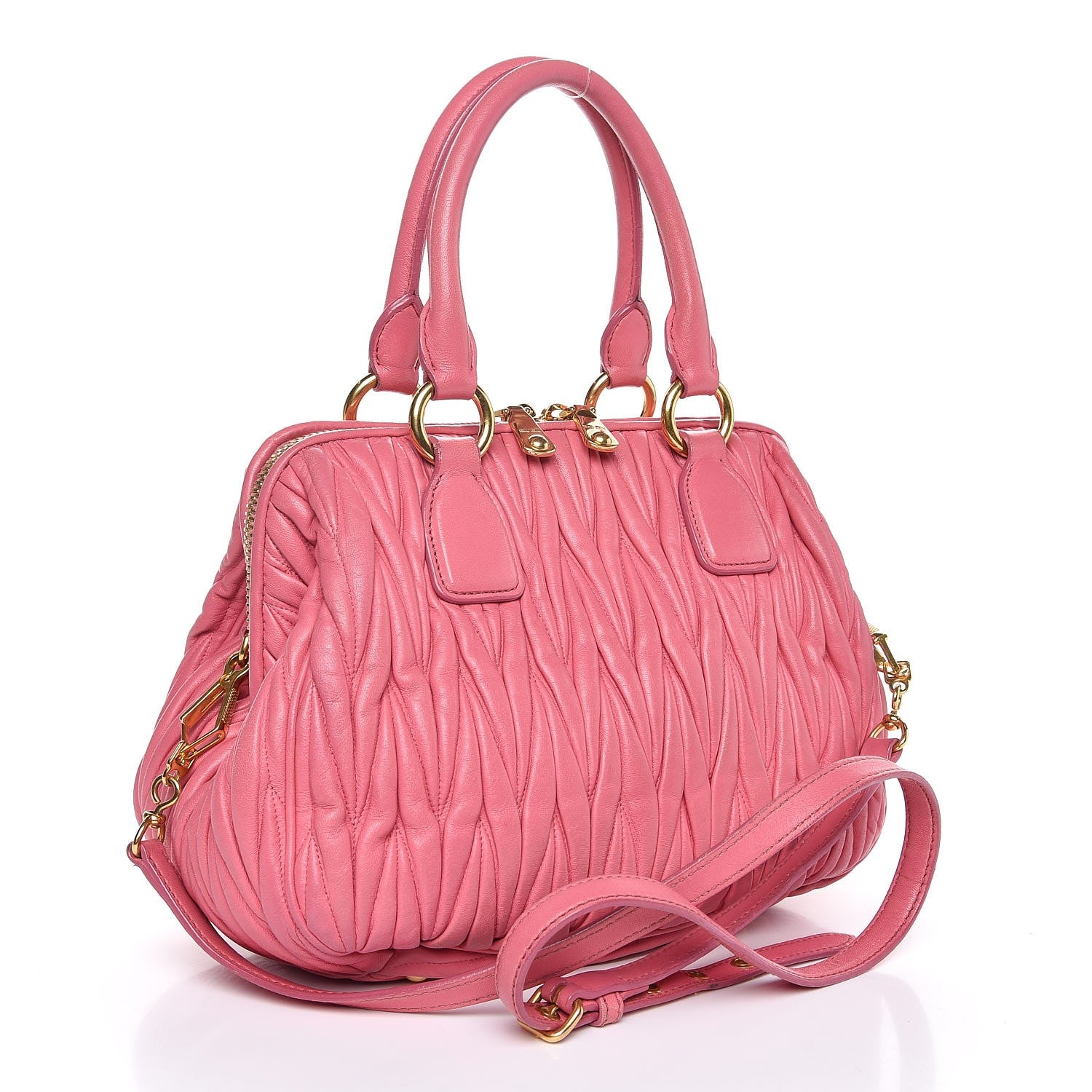 Miu Miu Nappa Matelasse Bauletto Top Handle Bowler Loto 4 of 12