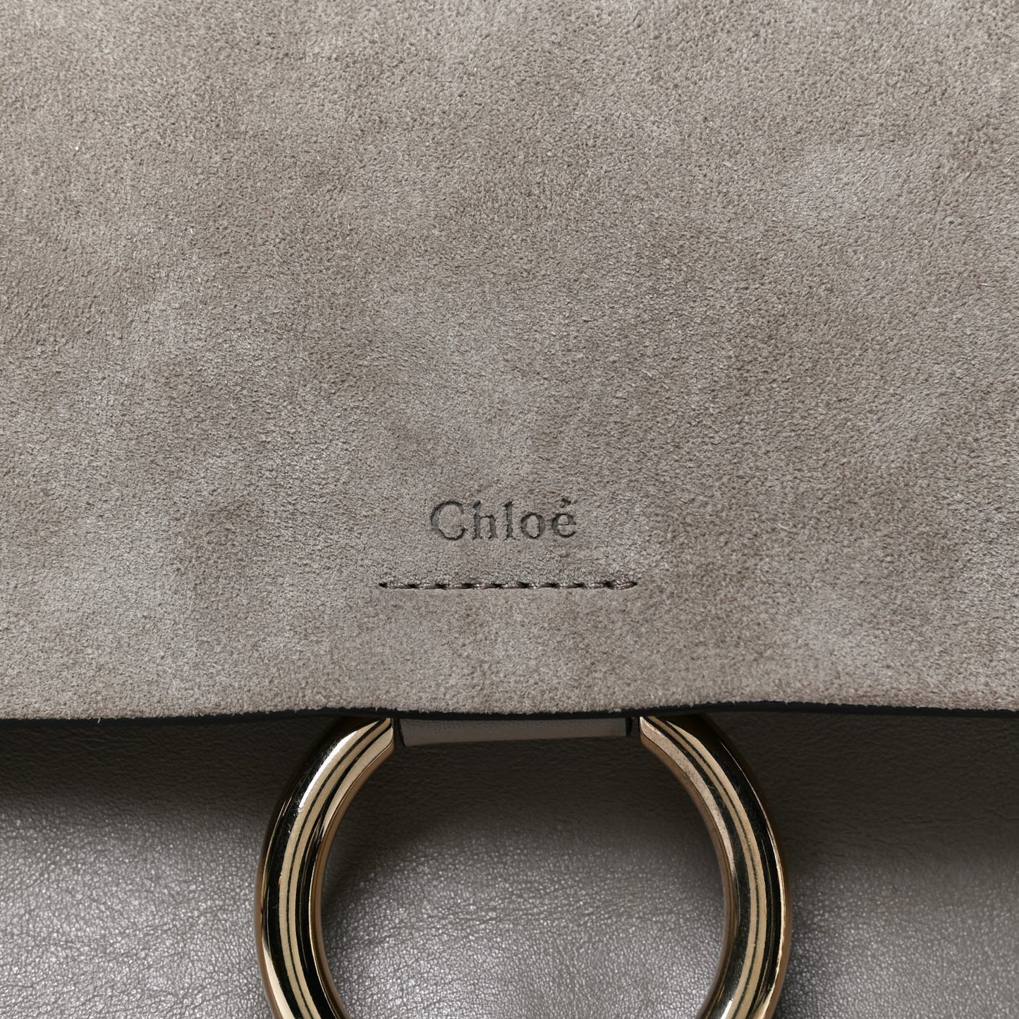 Calfskin Suede Medium Faye Shoulder Bag Motty Grey