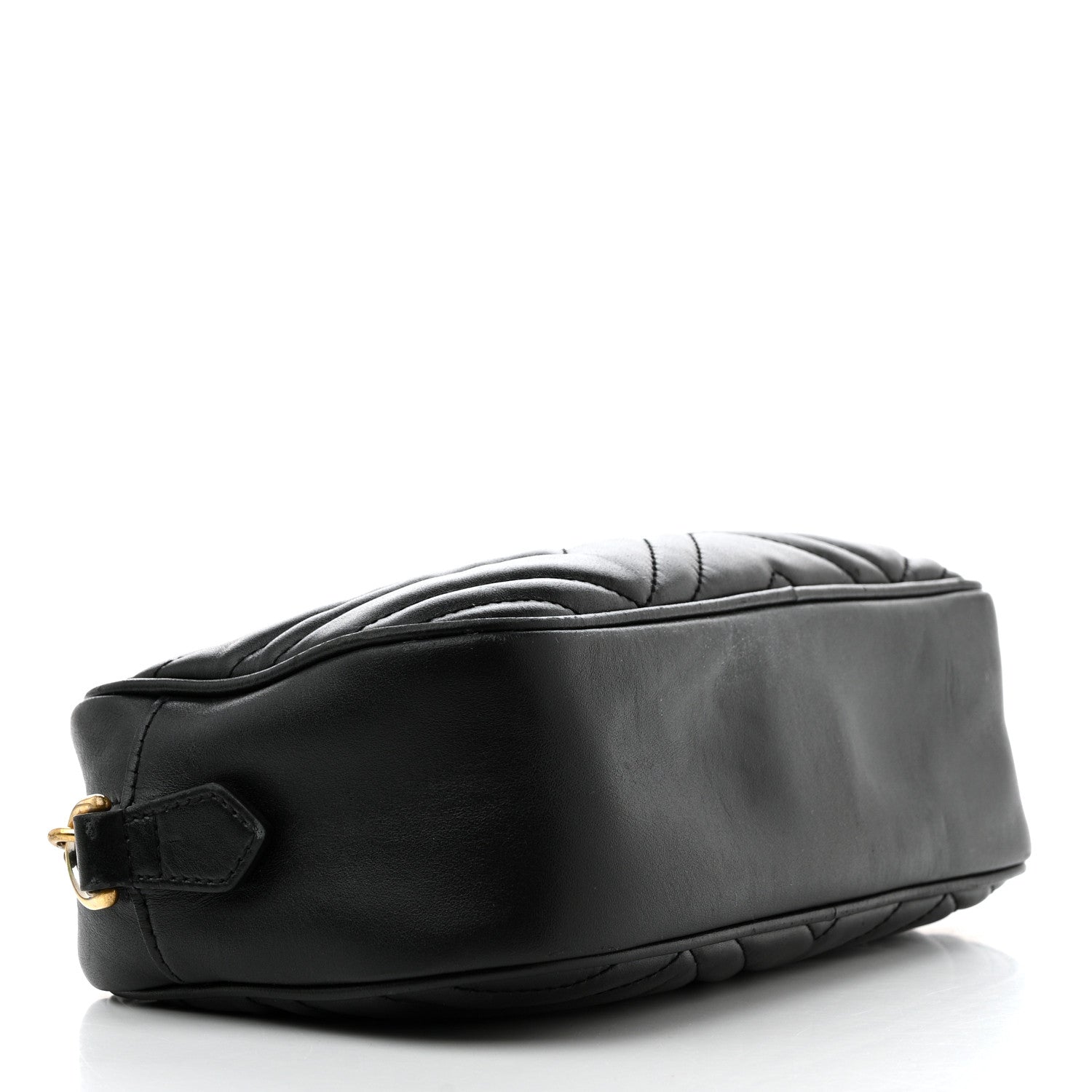 Gucci Calfskin Matelasse Small GG Marmont Chain Shoulder Bag Black 4 of 15