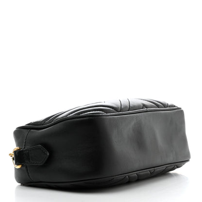 Gucci Calfskin Matelasse Small GG Marmont Chain Shoulder Bag Black 4 of 15