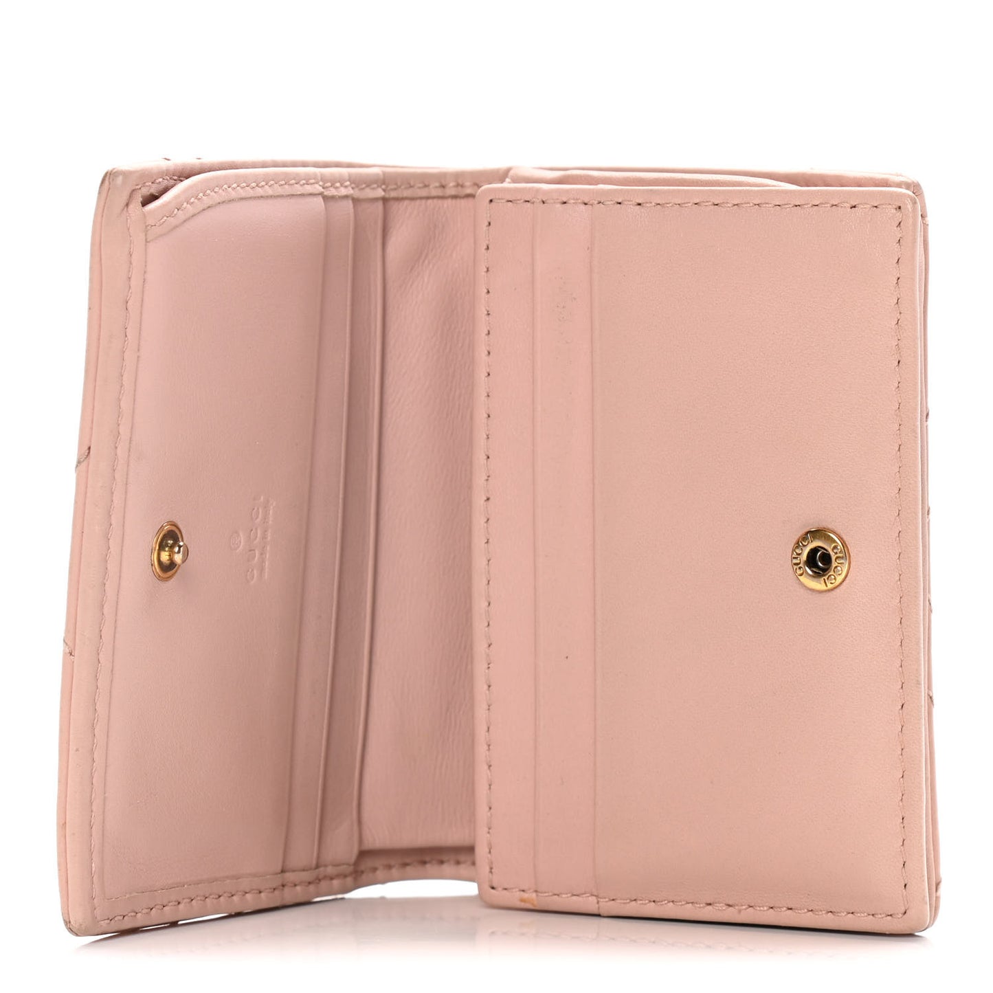 Calfskin Matelasse GG Marmont Card Case Wallet Perfect Pink