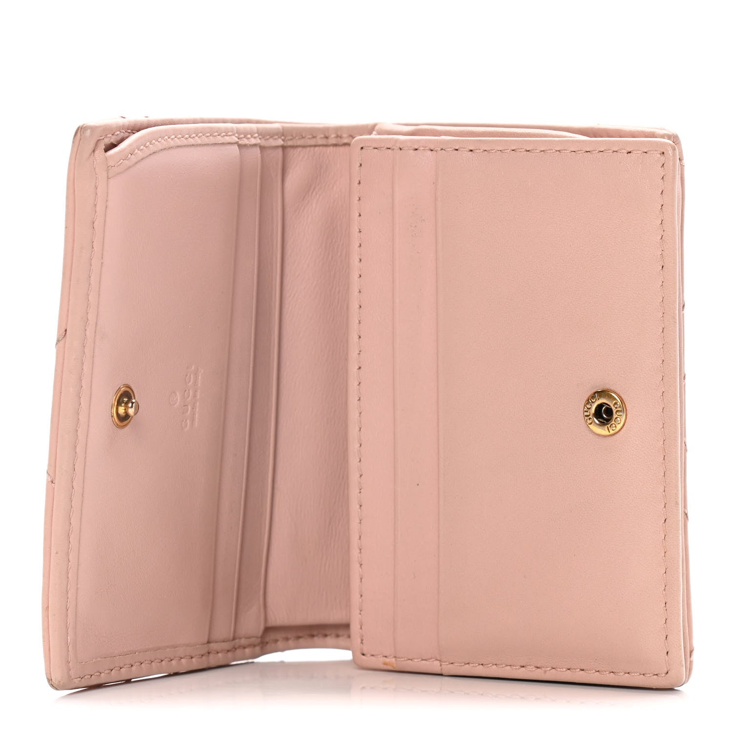 Gucci Calfskin Matelasse GG Marmont Card Case Wallet Perfect Pink 5 of 16