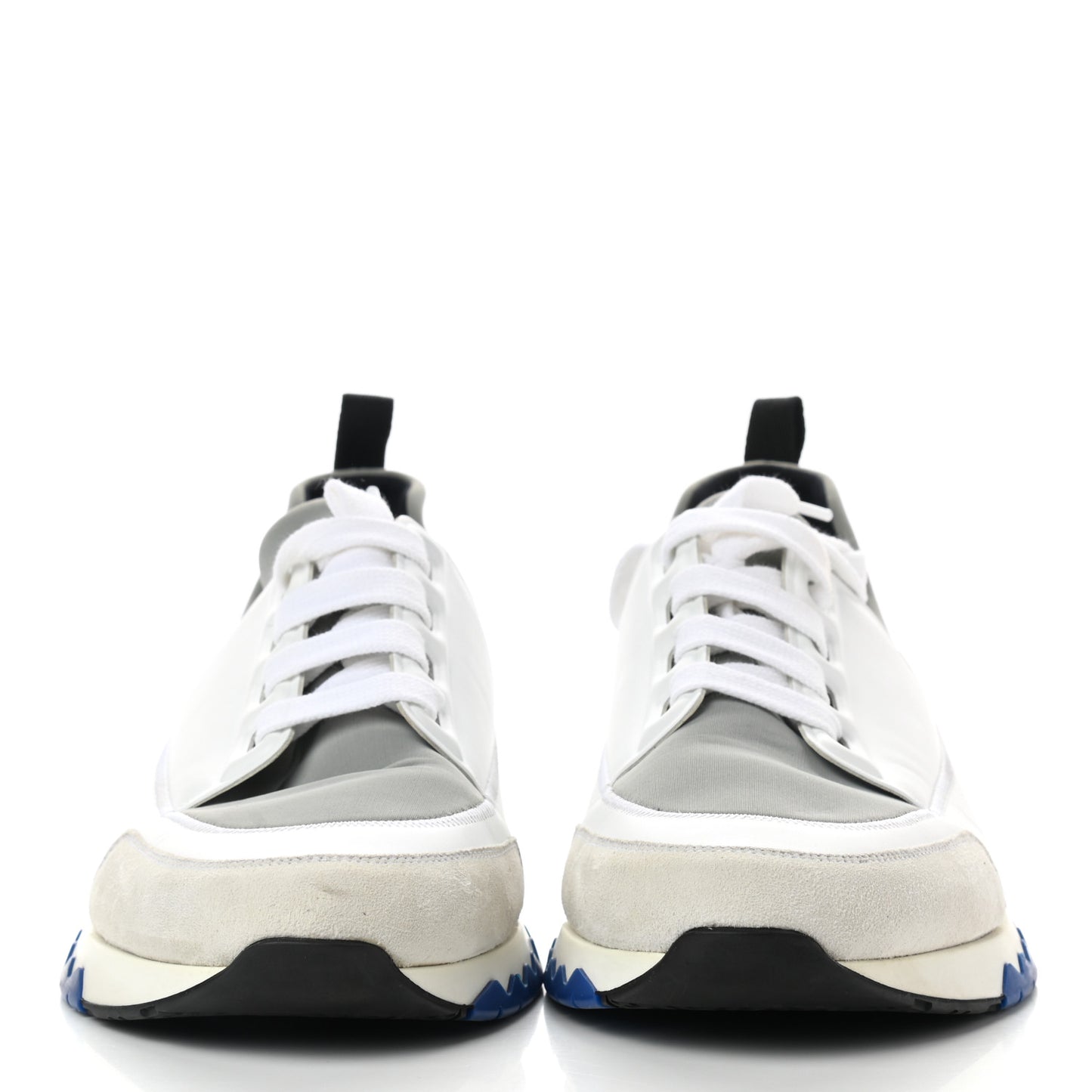 Technical Canvas Suede Goatskin Stadium Sneakers 42.5 White Grey