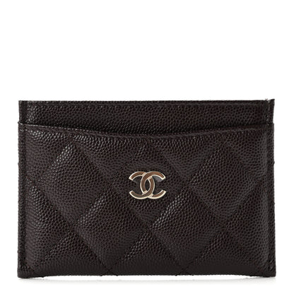 Chanel Caviar Quilted Card Holder Dark Brown 1 of 9