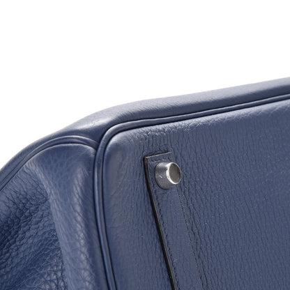 Hermes Taurillon Clemence Birkin 35 Bleu Brighton 7 of 34