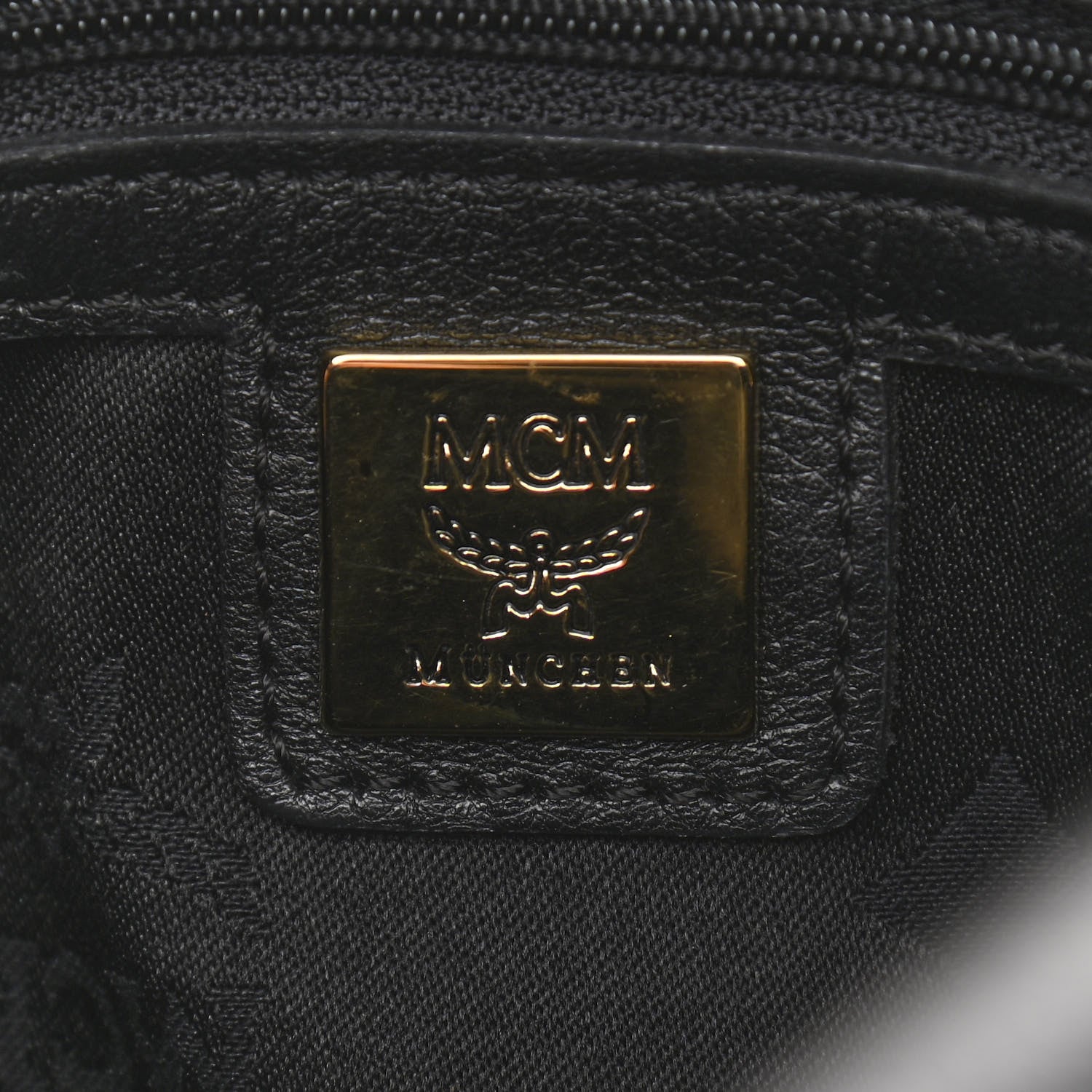 MCM Grained Calfskin Studded Boston Bag Black 6 of 12