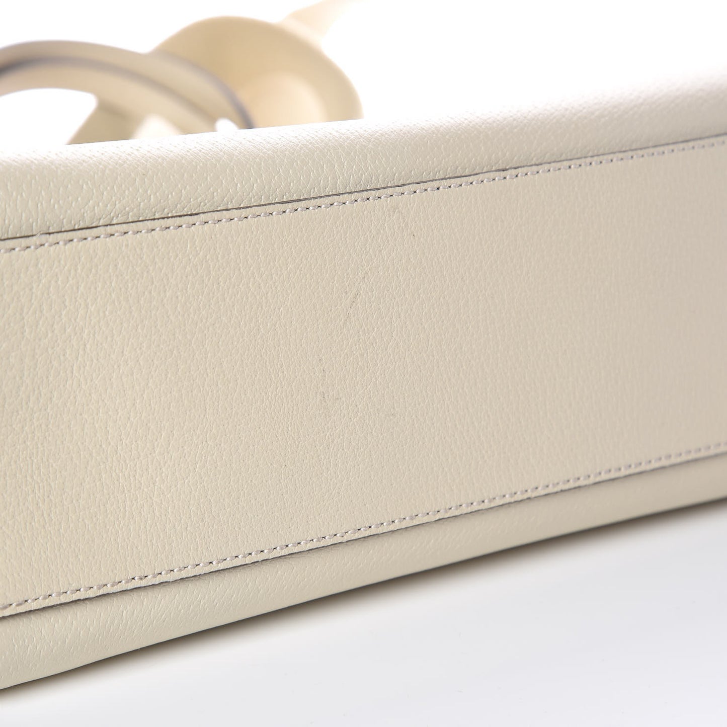 Grained Calfskin Web Stripe Butterfly Medium Totem Top Handle Bag White