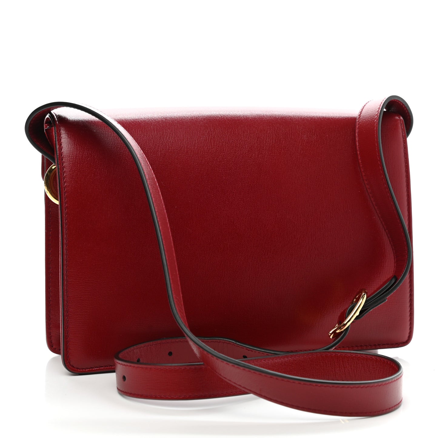 Textured Calfskin Small Torchon GG Ring Shoulder Bag New Cherry Red