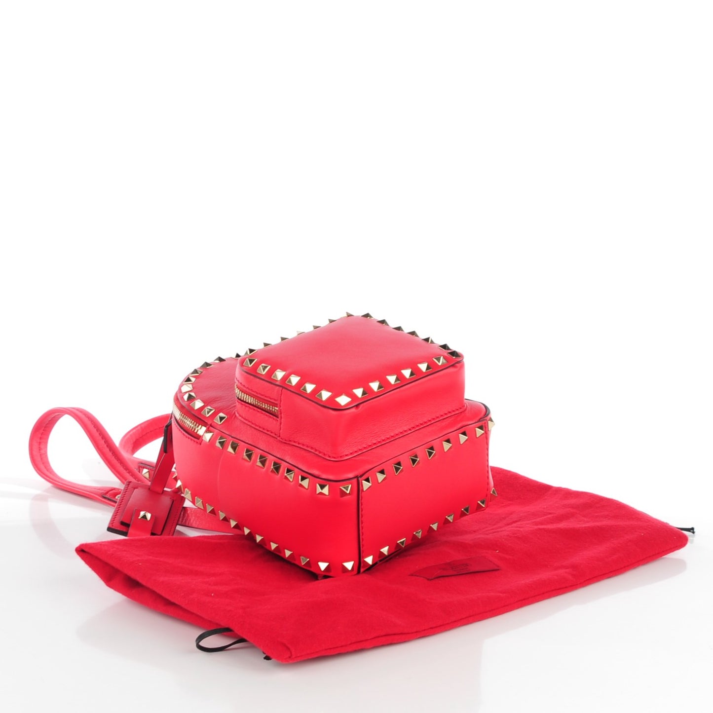 Calfskin Mini Rockstud Backpack Deep Fuxia