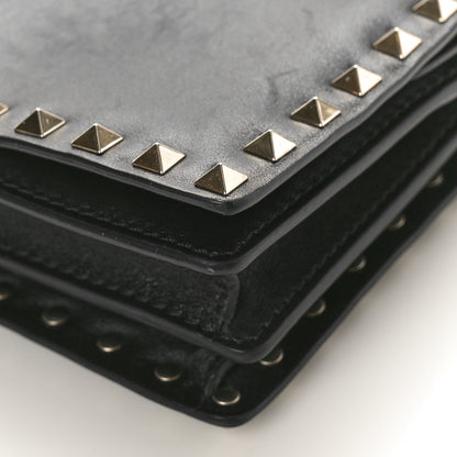 Valentino Garavani Vitello Rockstud Flap Wallet On Chain Black 8 of 10