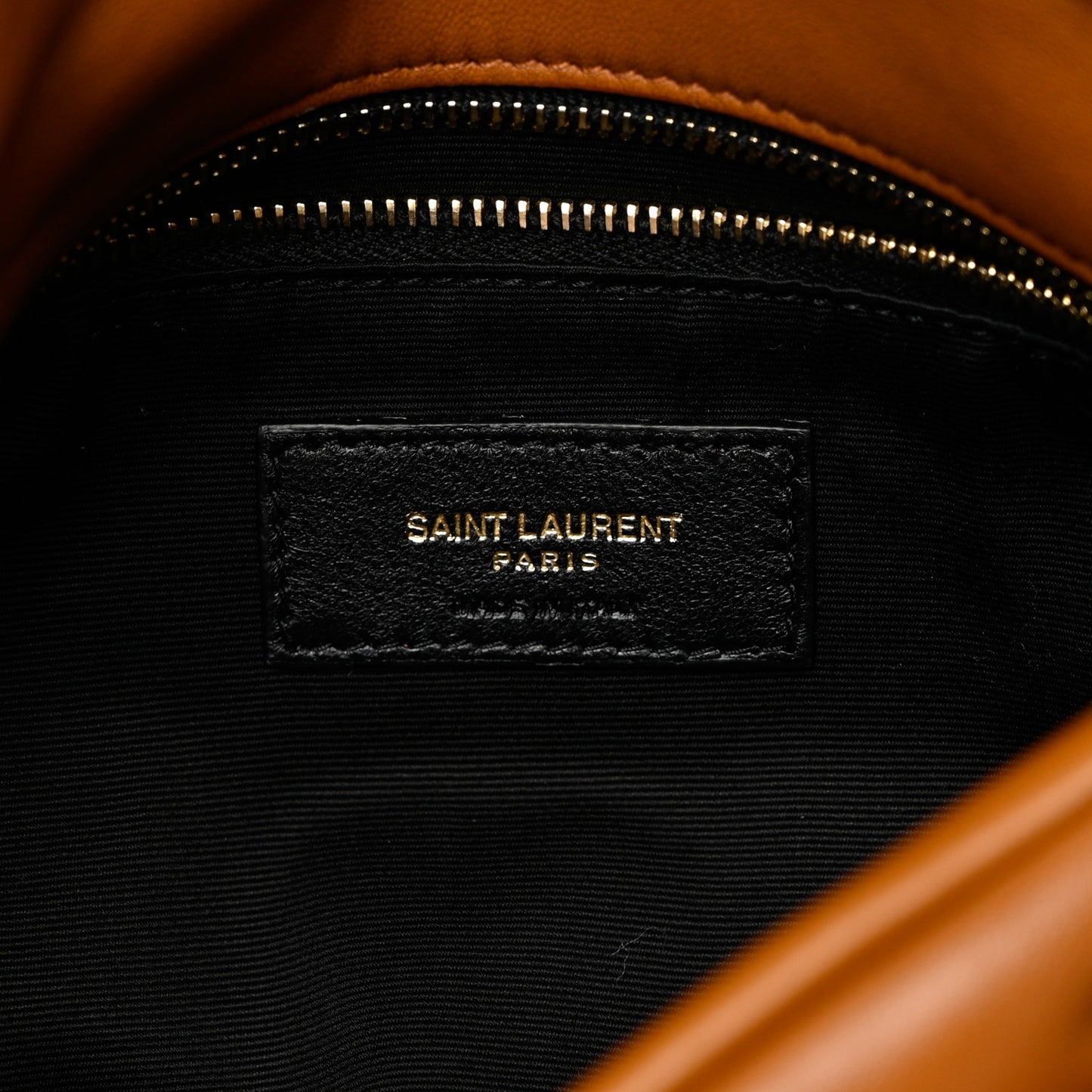 Lambskin Quilted Small Loulou Puffer Monogram Chain Satchel Dark Honey