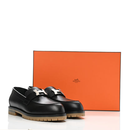 Hermes Calfskin Womens Faubourg Loafers 35.5 Black 9 of 9