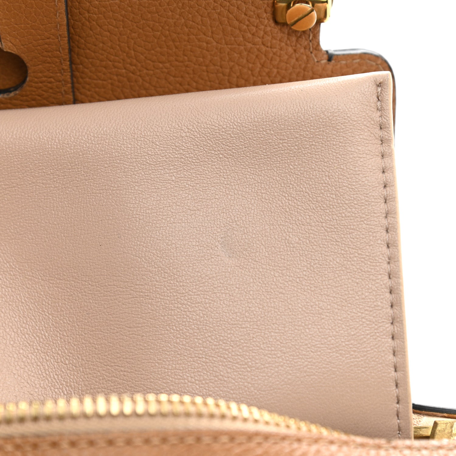 Chloe Calfskin Medium Clare Top Handle Bag Tan Black 12 of 21