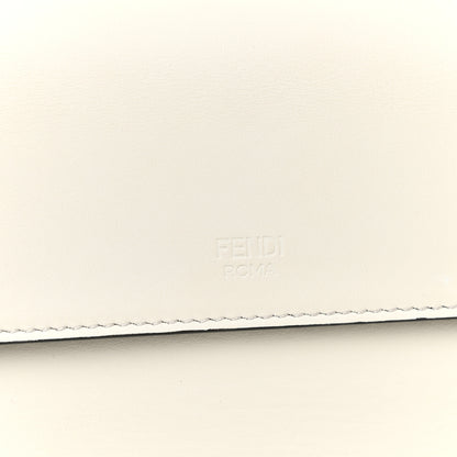 Fendi Vitello Century Velvet F is Fendi FF Embroidered Kan I Shoulder Bag White Black 12 of 15