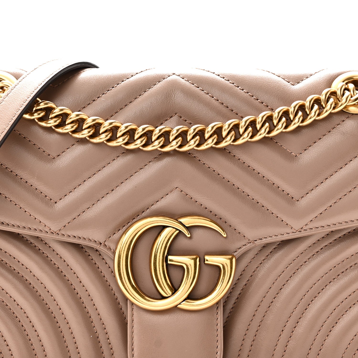 Gucci Calfskin Matelasse Small GG Marmont Shoulder Bag Porcelain Rose 8 of 10