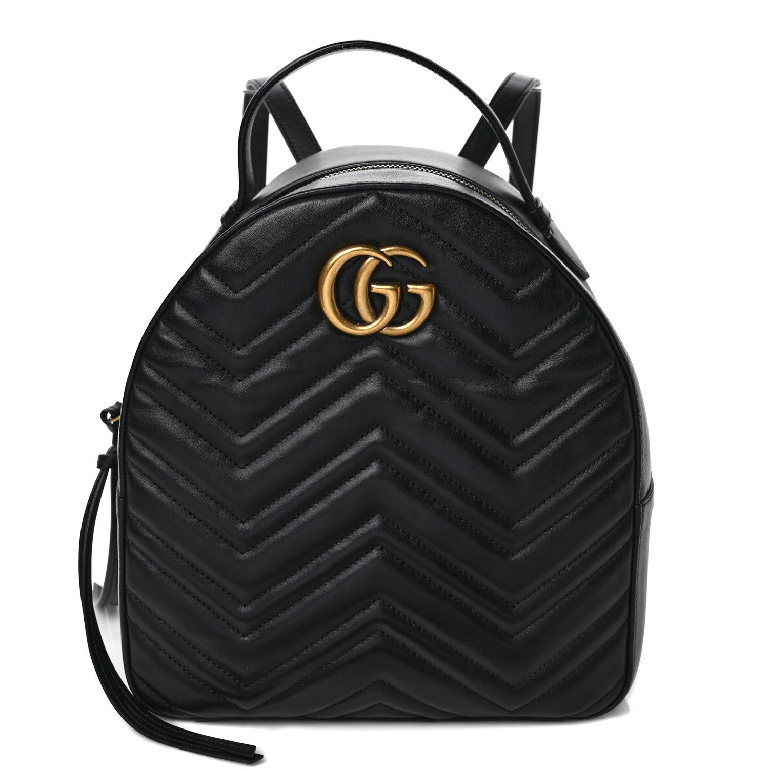 Gucci Calfskin Matelasse GG Marmont Dome Backpack Black 1 of 9