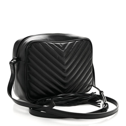 Saint Laurent Calfskin Matelasse Monogram Monochrome Lou Camera Bag Black 3 of 10