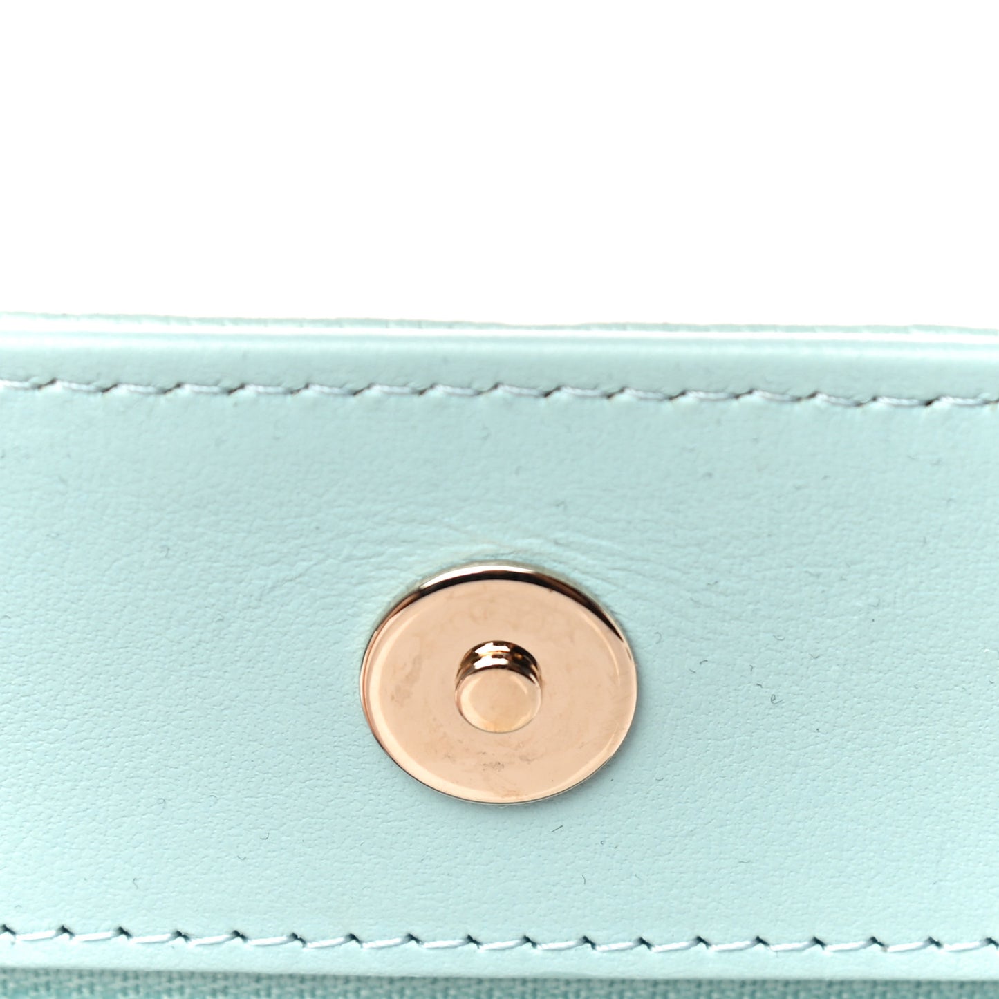 Caviar Camellia Embossed Wallet On Chain WOC Light Blue