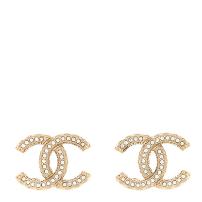 Chanel Crystal CC Earrings Gold 1 of 5
