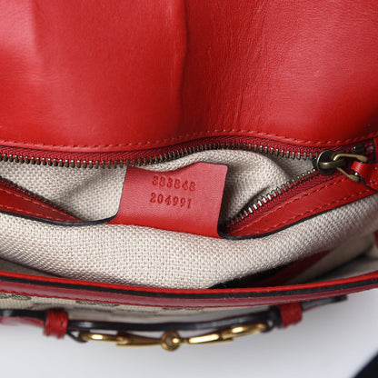 Gucci Monogram Ruinart Calfskin Medium Lady Web Shoulder Bag Beige Ebony Hibiscus Red 9 of 10
