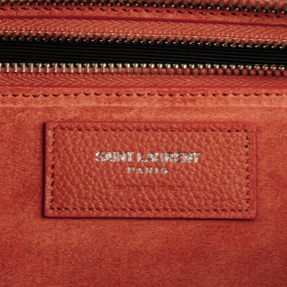 Saint Laurent Grained Calfskin Small Cabas Rive Gauche Top Handle Bag Old Rose 6 of 7
