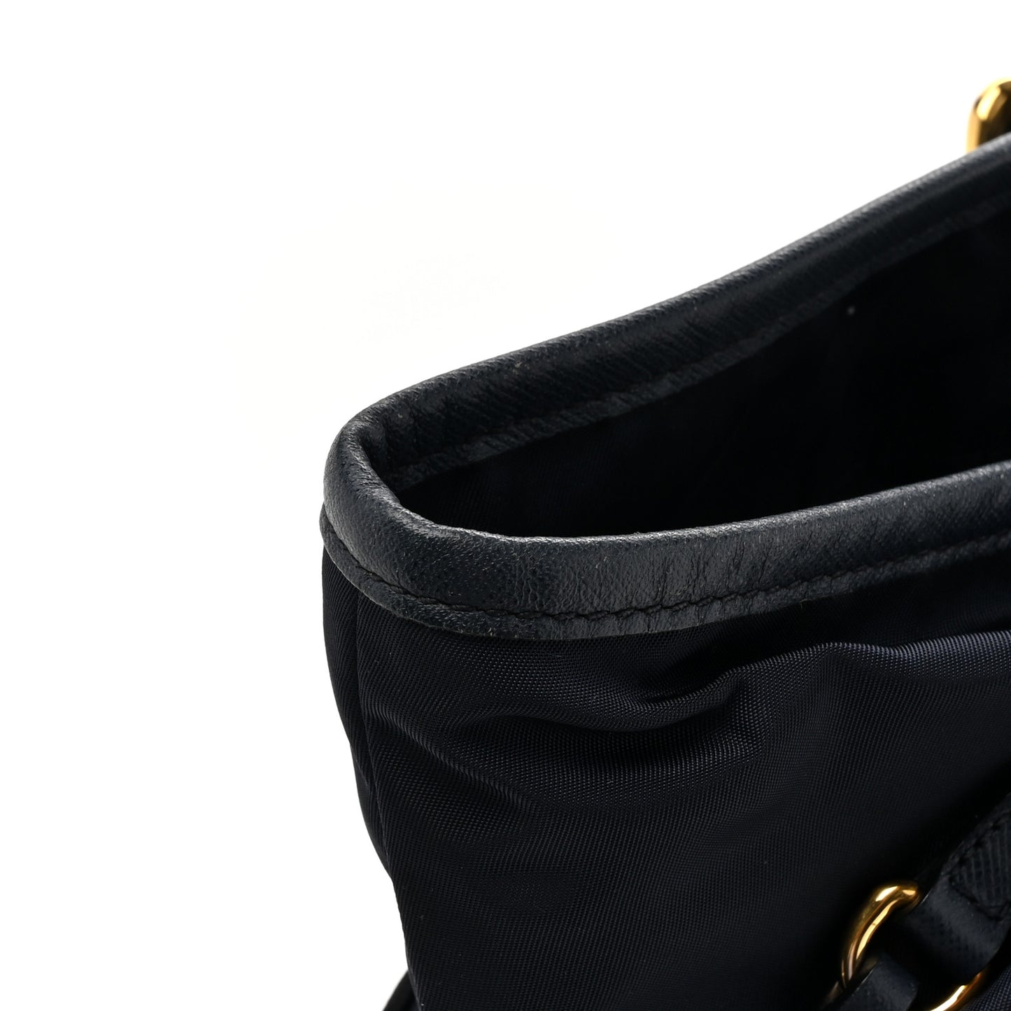 Tessuto Nylon Saffiano Metal Shopping Tote Navy