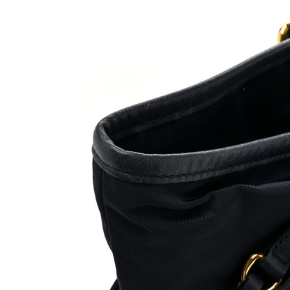 Prada Tessuto Nylon Saffiano Metal Shopping Tote Navy 12 of 17