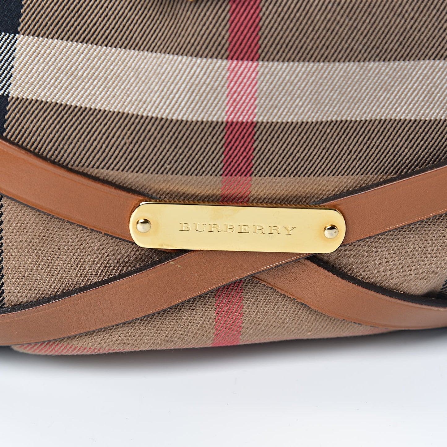House Check Bridle Calfskin Small Dutton Hobo Light Tan
