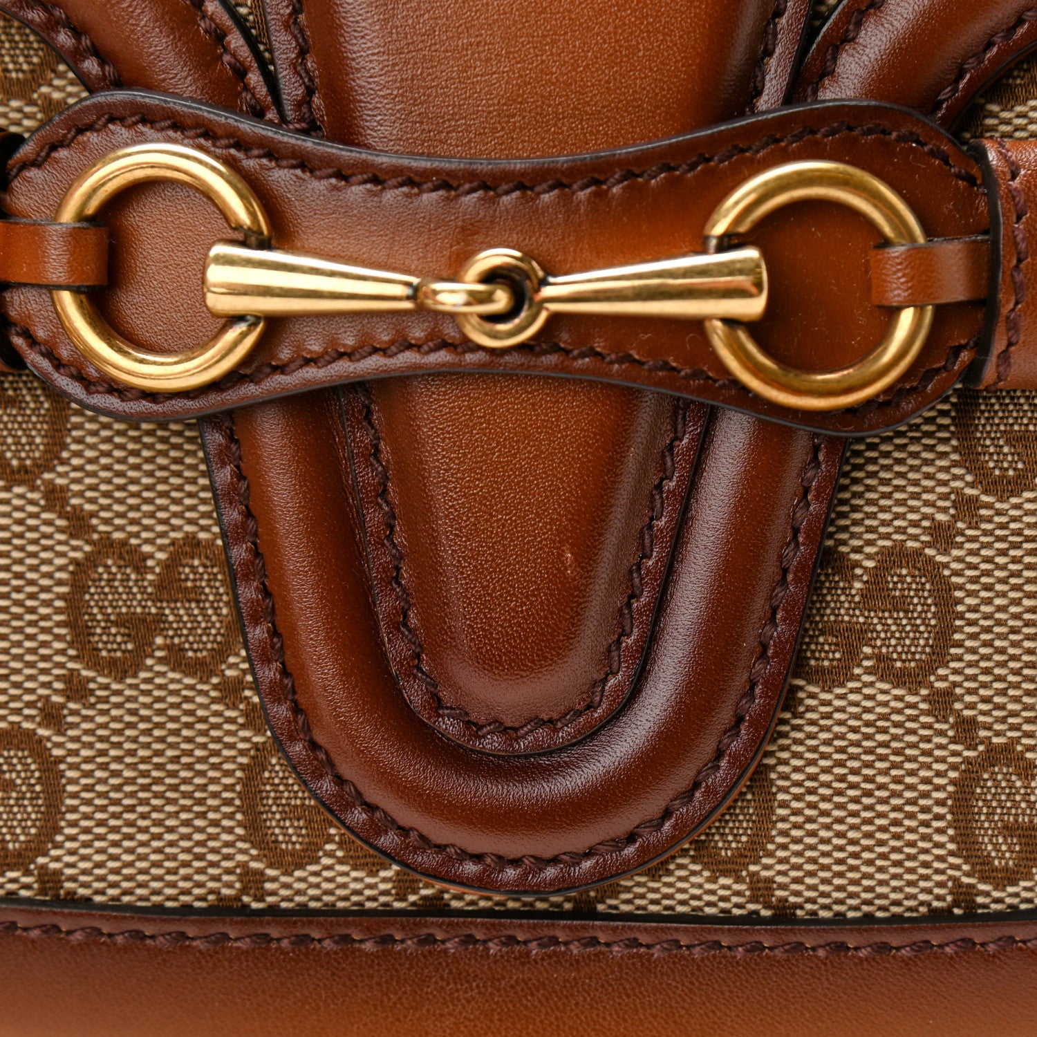 Gucci Monogram Small Lady Web Shoulder Bag Beige Cuir 12 of 14