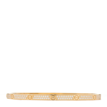 Cartier 18K Yellow Gold Diamond Small LOVE Paved Bracelet 17 2 of 5