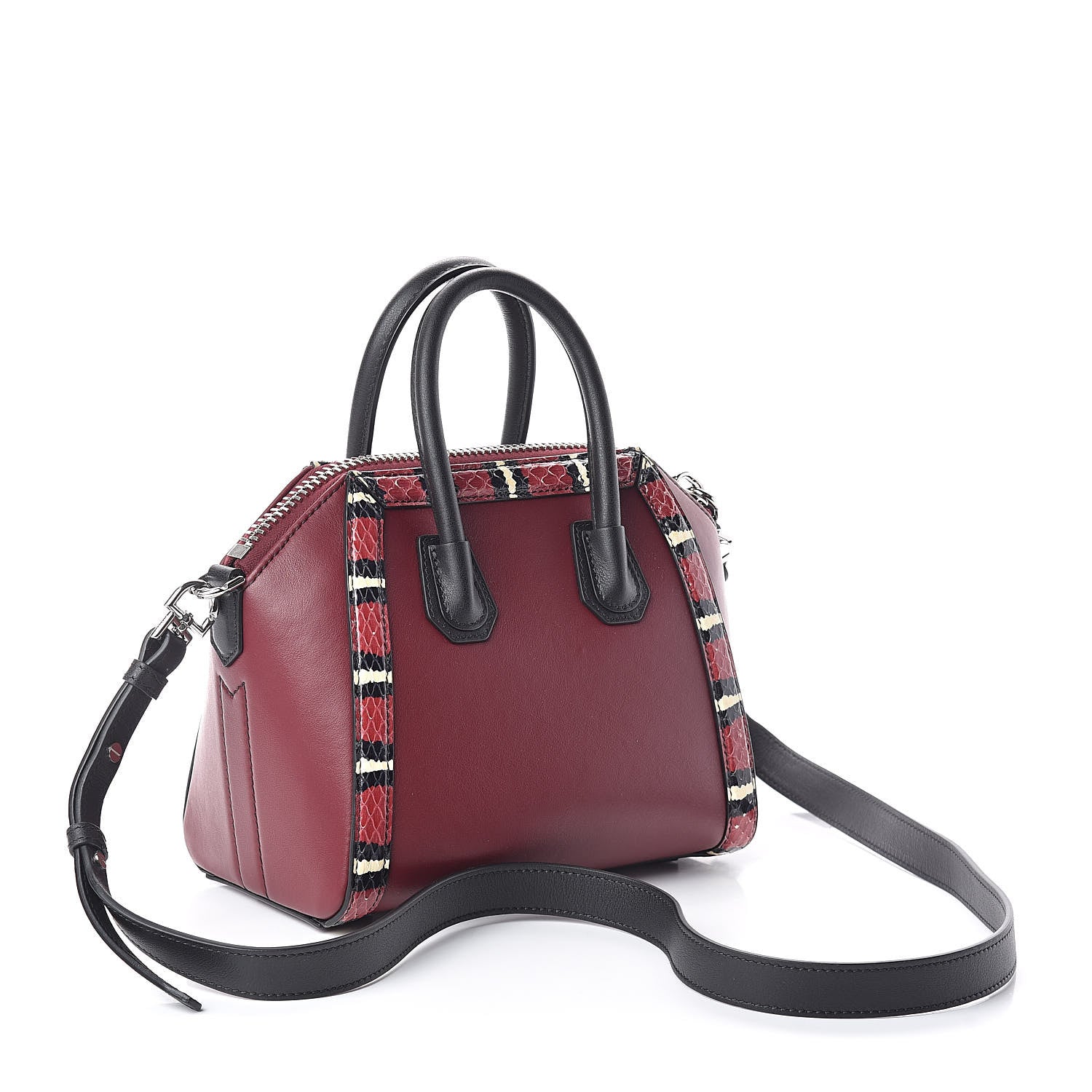 Givenchy Smooth Calfskin Ayers Mini Bi-Color Antigona Wine Black 3 of 9
