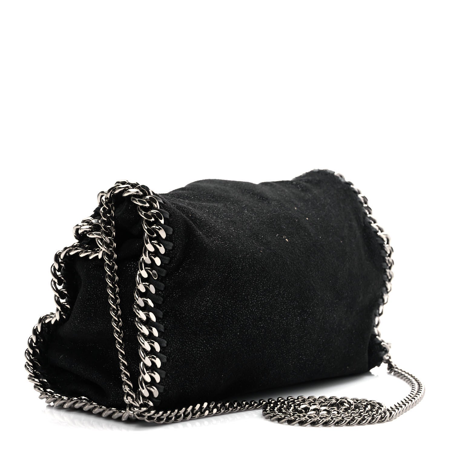 Stella McCartney Shaggy Deer Mini Falabella Fold Over Tote Black 2 of 8