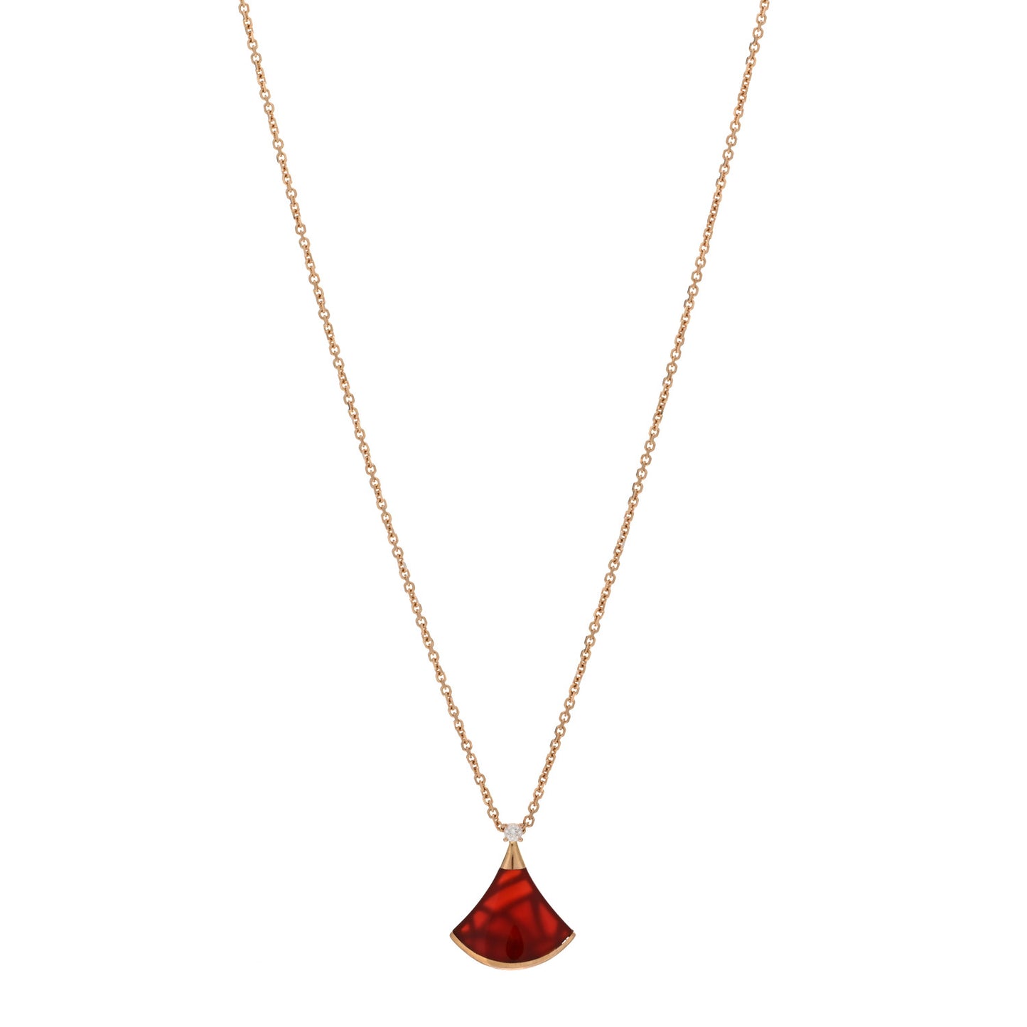 18K Rose Gold Diamond Carnelian Divas' Dream Pendant Necklace