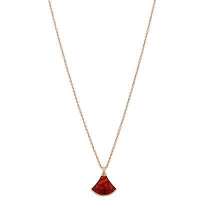 Bulgari 18K Rose Gold Diamond Carnelian Divas' Dream Pendant Necklace 1 of 4